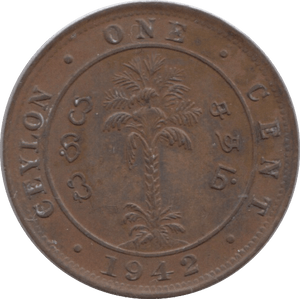 1942 ONE CENT CEYLON - WORLD COINS - Cambridgeshire Coins
