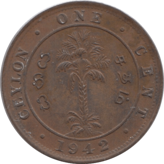 1942 ONE CENT CEYLON - WORLD COINS - Cambridgeshire Coins