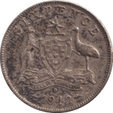 1942 SILVER AUSTRALIA SIX PENCE - SILVER WORLD COINS - Cambridgeshire Coins
