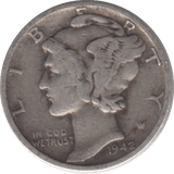 1942 SILVER DIME USA - SILVER WORLD COINS - Cambridgeshire Coins