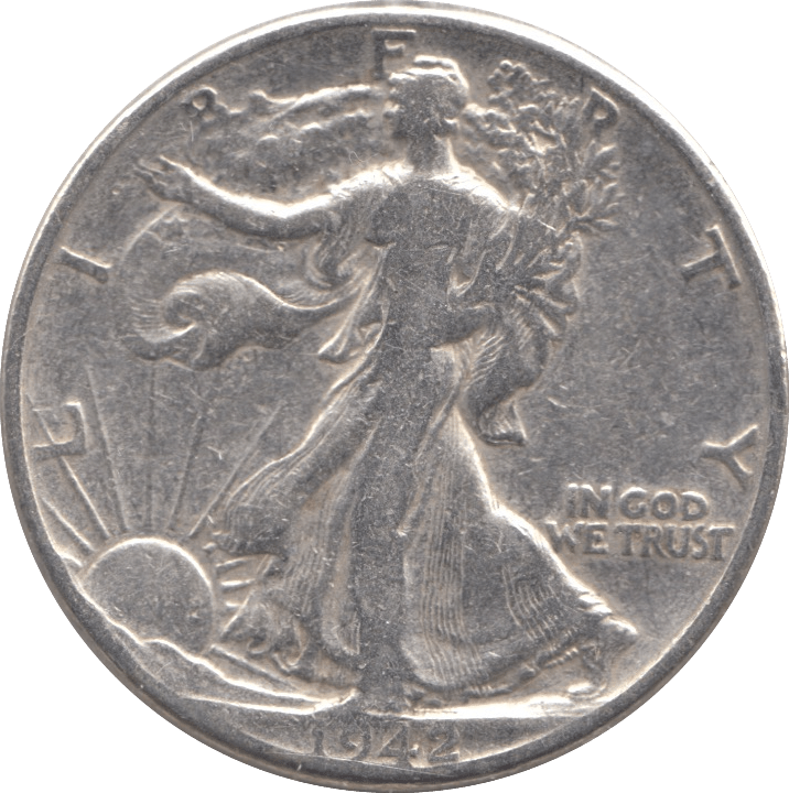 1942 SILVER HALF DOLLAR USA - SILVER WORLD COINS - Cambridgeshire Coins