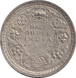 1942 SILVER HALF RUPEE INDIA 2 - WORLD COINS - Cambridgeshire Coins