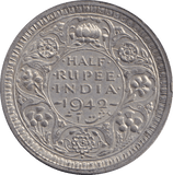 1942 SILVER HALF RUPEE INDIA - WORLD COINS - Cambridgeshire Coins