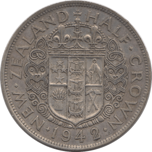 1942 SILVER HALFCROWN NEW ZEALAND - SILVER WORLD COINS - Cambridgeshire Coins