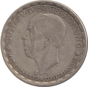 1942 SILVER ONE KRONER SWEDEN - SILVER WORLD COINS - Cambridgeshire Coins