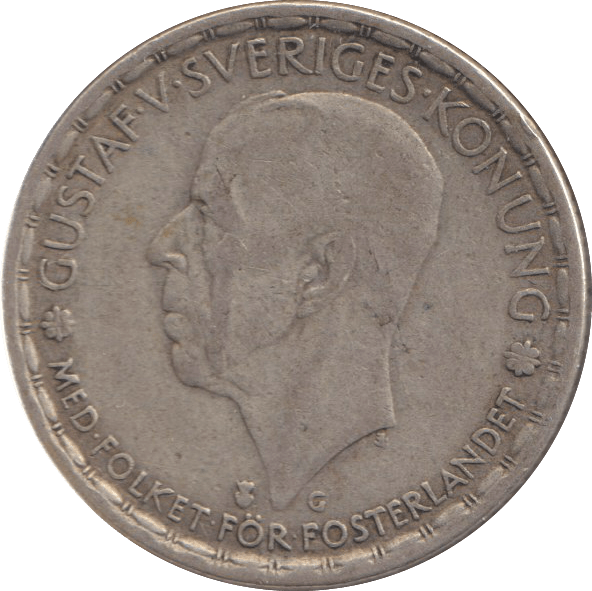 1942 SILVER ONE KRONER SWEDEN - SILVER WORLD COINS - Cambridgeshire Coins