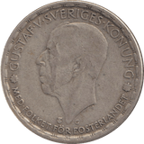 1942 SILVER ONE KRONER SWEDEN - SILVER WORLD COINS - Cambridgeshire Coins