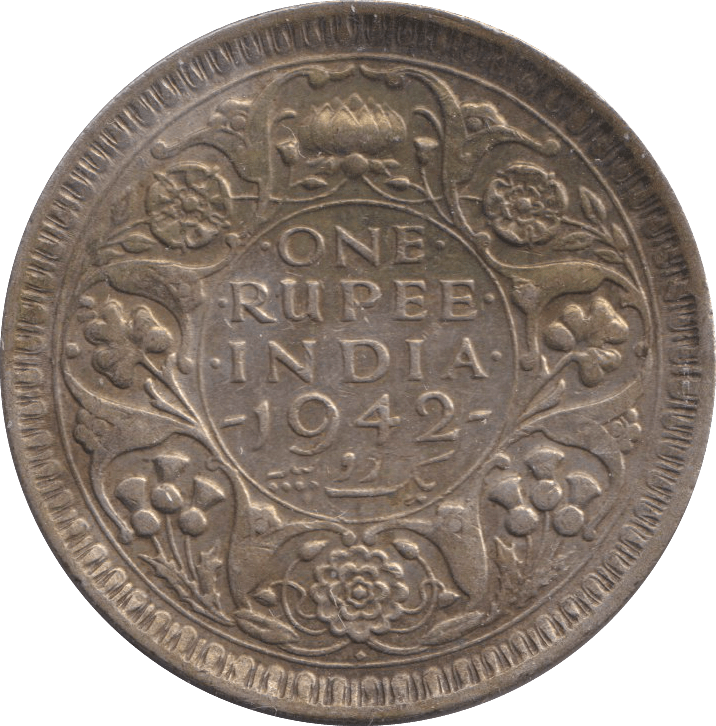 1942 SILVER ONE RUPEE INDIA - SILVER WORLD COINS - Cambridgeshire Coins