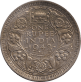 1942 SILVER ONE RUPEE INDIA - SILVER WORLD COINS - Cambridgeshire Coins