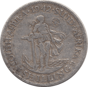 1942 SILVER ONE SHILLING SOUTH AFRICA - SILVER WORLD COINS - Cambridgeshire Coins