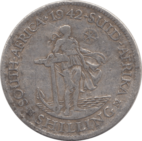 1942 SILVER ONE SHILLING SOUTH AFRICA - SILVER WORLD COINS - Cambridgeshire Coins