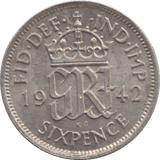 1942 SIXPENCE ( AUNC ) - SIXPENCE - Cambridgeshire Coins