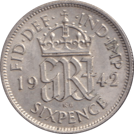1942 SIXPENCE ( EF ) - SIXPENCE - Cambridgeshire Coins