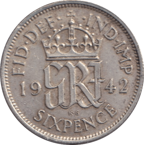 1942 SIXPENCE ( EF ) - SIXPENCE - Cambridgeshire Coins