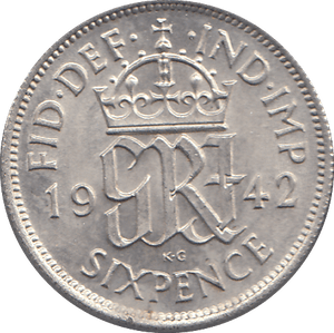 1942 SIXPENCE (EF) - WORLD COINS - Cambridgeshire Coins