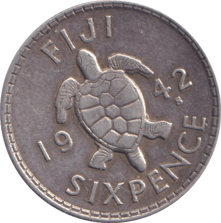 1942 SIXPENCE FIJI - WORLD COINS - Cambridgeshire Coins