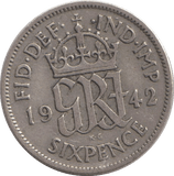 1942 SIXPENCE ( FINE ) - SIXPENCE - Cambridgeshire Coins