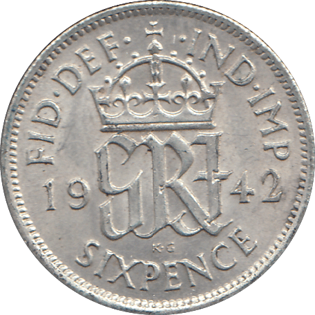 1942 SIXPENCE (GVF) - WORLD COINS - Cambridgeshire Coins