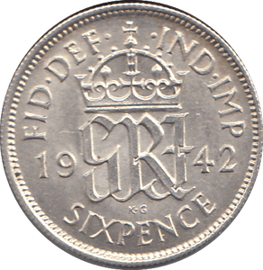 1942 SIXPENCE ( UNC ) 5 - SIXPENCE - Cambridgeshire Coins