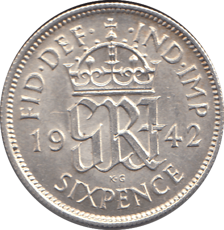 1942 SIXPENCE ( UNC ) 5 - SIXPENCE - Cambridgeshire Coins