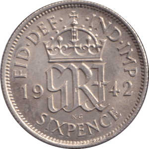 1942 SIXPENCE ( UNC ) - SIXPENCE - Cambridgeshire Coins