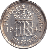 1942 SIXPENCE ( UNC ) - SIXPENCE - Cambridgeshire Coins