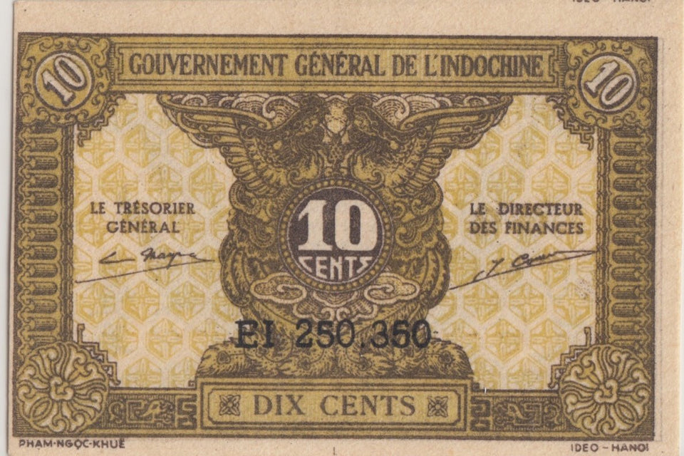 1942 TEN CENT BANKNOTE FRENCH INDO - CHINA REF 509 - WORLD BANKNOTES - Cambridgeshire Coins