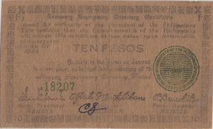 1942 TEN PESOS BANKNOTE PHILIPPINES REF 506 - WORLD BANKNOTES - Cambridgeshire Coins