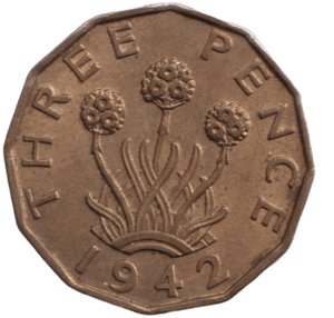 1942 THREEPENCE ( EF ) - THREEPENCE - Cambridgeshire Coins