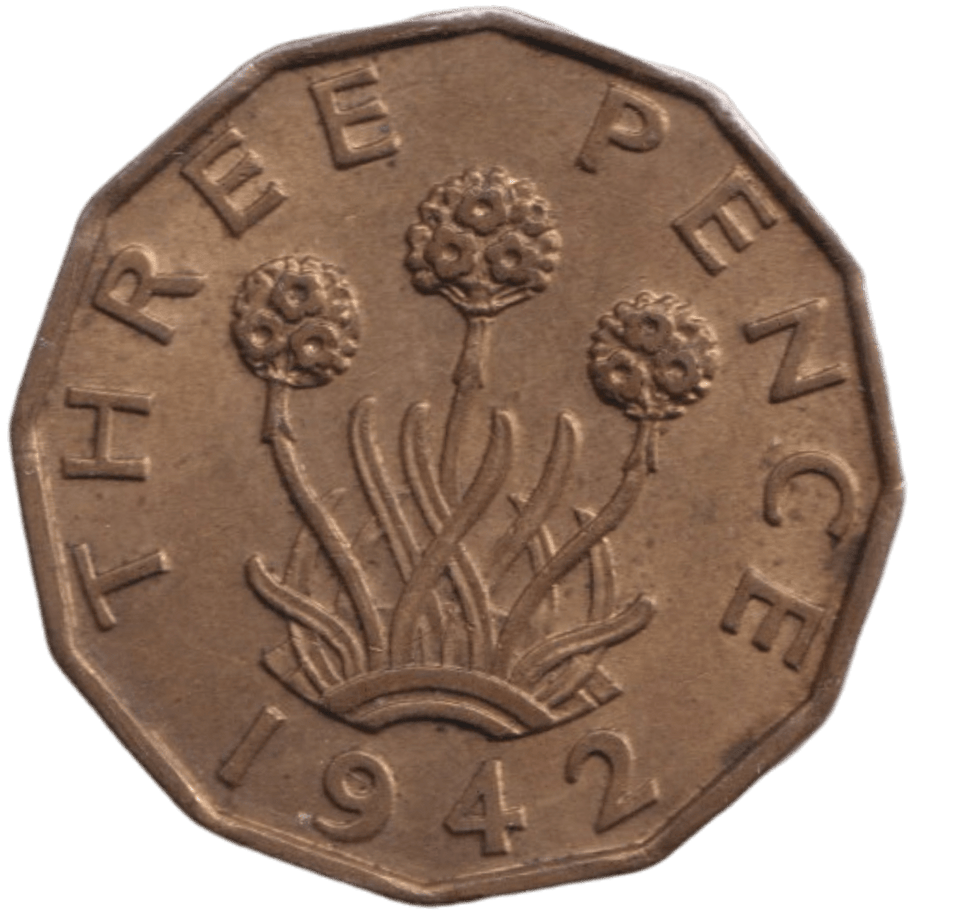 1942 THREEPENCE ( EF ) - THREEPENCE - Cambridgeshire Coins