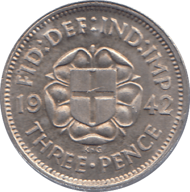 1942 THREEPENCE ( UNC ) - THREEPENCE - Cambridgeshire Coins