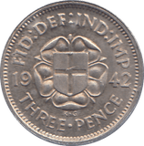 1942 THREEPENCE ( UNC ) - THREEPENCE - Cambridgeshire Coins