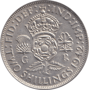 1942 TWO SHILLINGS ( UNC ) - FLORIN - Cambridgeshire Coins