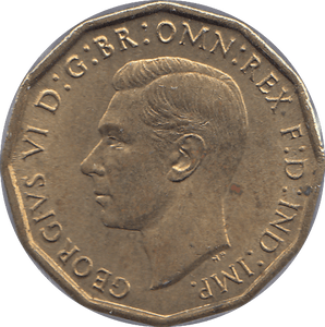 1943 BRASS THREEPENCE ( BU ) - THREEPENCE - Cambridgeshire Coins