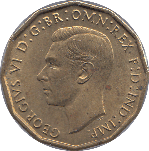 1943 BRASS THREEPENCE ( BU ) - THREEPENCE - Cambridgeshire Coins
