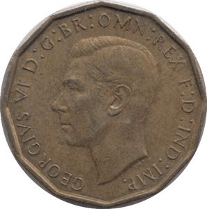 1943 BRASS THREEPENCE ( UNC ) - THREEPENCE - Cambridgeshire Coins