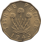 1943 BRASS THREEPENCE ( UNC ) - Threepence - Cambridgeshire Coins