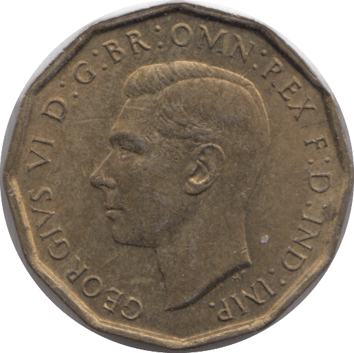 1943 BRASS THREEPENCE ( UNC ) - THREEPENCE - Cambridgeshire Coins
