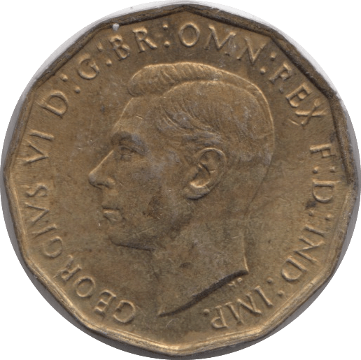 1943 BRASS THREEPENCE ( UNC ) - THREEPENCE - Cambridgeshire Coins