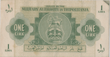 1943 BRITISH MILITARY AUTHORITY TRIPOLITANIA 1 LIRE BANKNOTE CROWN LION REF 1597 - WORLD BANKNOTES - Cambridgeshire Coins