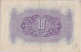 1943 BRITISH MILITARY AUTHORITY TRIPOLITANIA 10 LIRE BANKNOTE CROWN LION REF 1594 - WORLD BANKNOTES - Cambridgeshire Coins