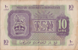 1943 BRITISH MILITARY AUTHORITY TRIPOLITANIA 10 LIRE BANKNOTE CROWN LION REF 1595 - WORLD BANKNOTES - Cambridgeshire Coins