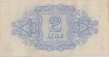 1943 BRITISH MILITARY AUTHORITY TRIPOLITANIA 2 LIRE BANKNOTE CROWN LION REF 1598 (2) - WORLD BANKNOTES - Cambridgeshire Coins
