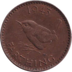 1943 FARTHING ( AUNC ) - FARTHING - Cambridgeshire Coins