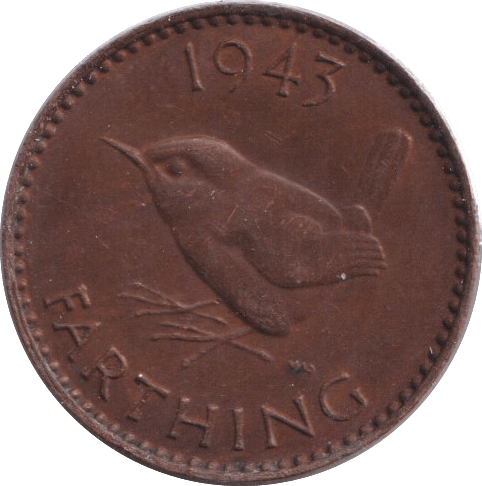1943 FARTHING ( AUNC ) - FARTHING - Cambridgeshire Coins