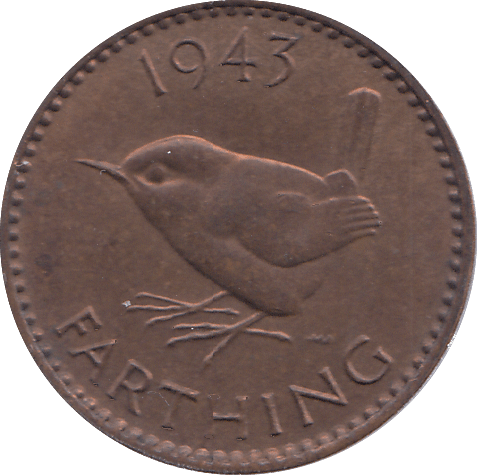 1943 FARTHING ( UNC ) - FARTHING - Cambridgeshire Coins