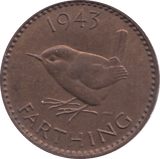 1943 FARTHING ( UNC ) - FARTHING - Cambridgeshire Coins
