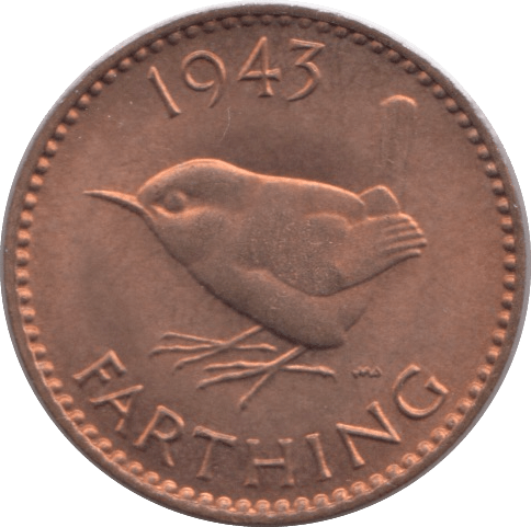 1943 FARTHING ( UNC ) - Farthing - Cambridgeshire Coins