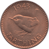 1943 FARTHING ( UNC ) - Farthing - Cambridgeshire Coins