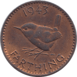 1943 FARTHING ( UNC ) - HALFPENNY - Cambridgeshire Coins